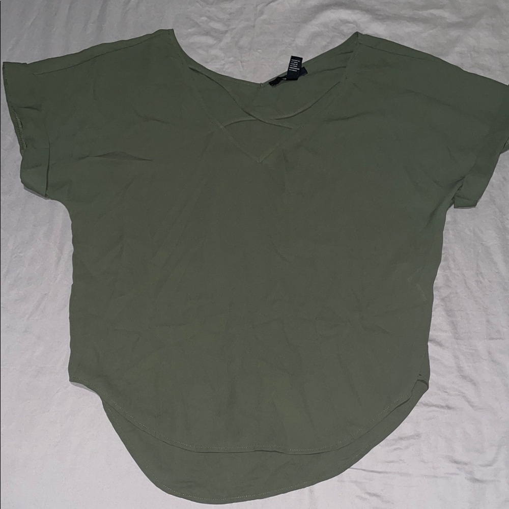 Forever 21 Olive Silky Short Sleeve Tee